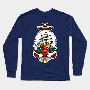 Traditional ship and anchor Long Sleeve T-Shirt